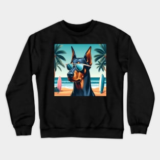 Funny Doberman with Sunglasses Crewneck Sweatshirt